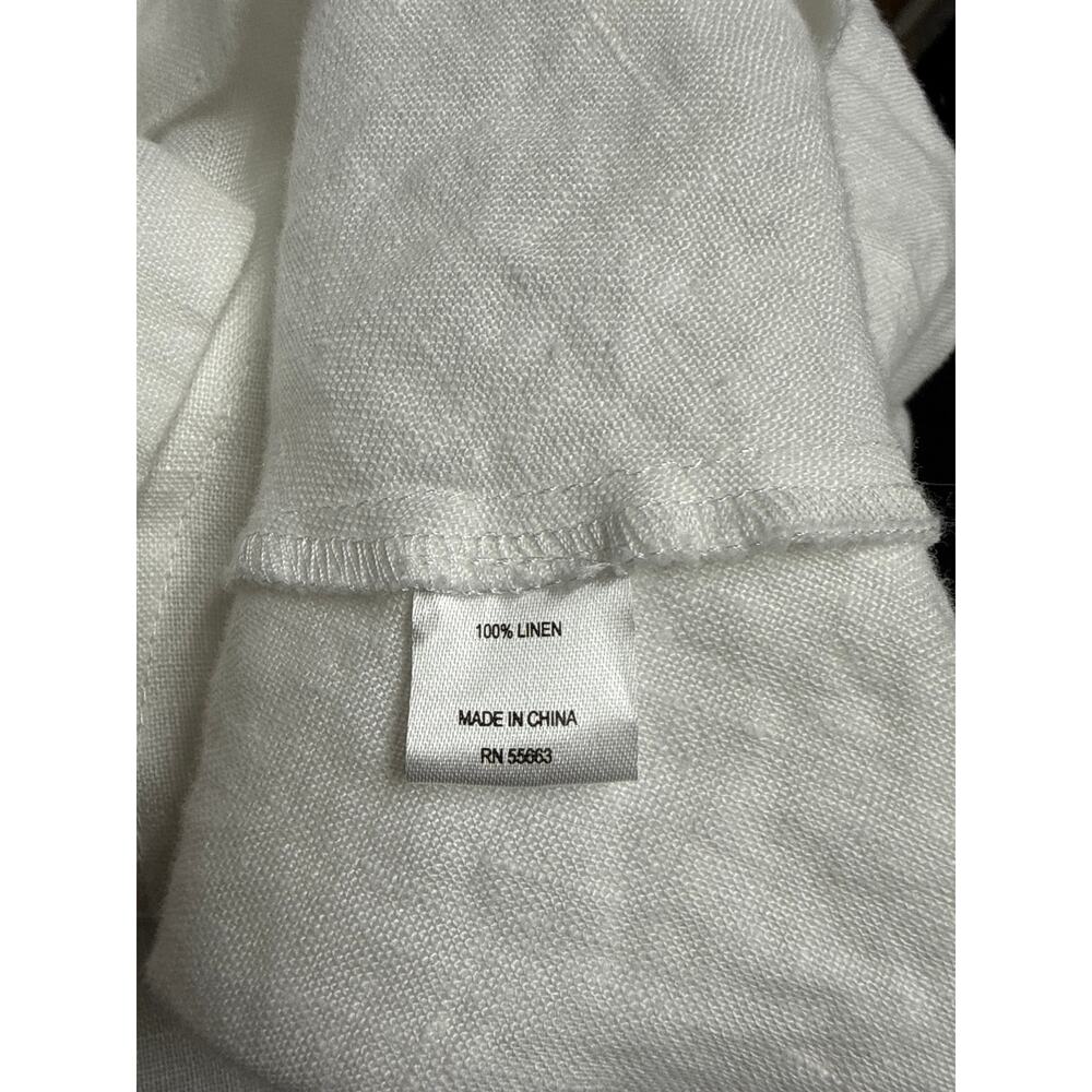 Athena Marie White Linen Dress Sz Large Patch Pockets Sleeveless Asymmetric - Picture 5 of 7